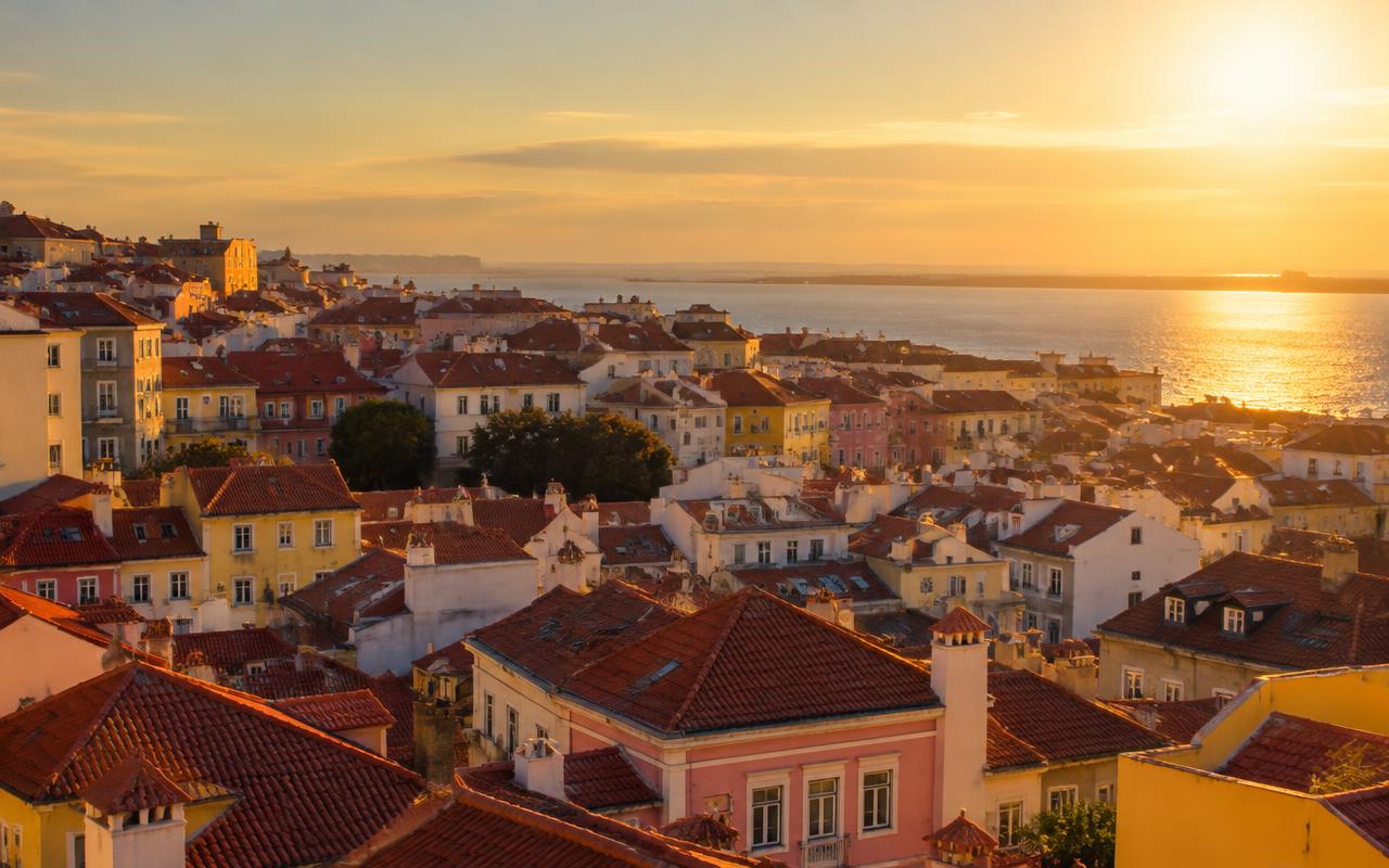 Lisbon rooftops in Atlantic light